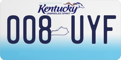 KY license plate 008UYF