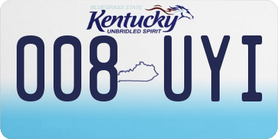 KY license plate 008UYI