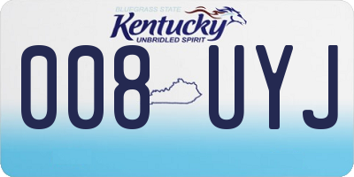 KY license plate 008UYJ