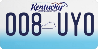 KY license plate 008UYO