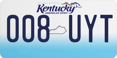 KY license plate 008UYT