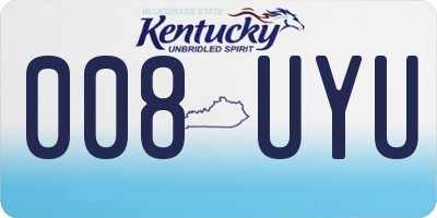 KY license plate 008UYU