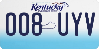 KY license plate 008UYV