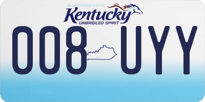 KY license plate 008UYY