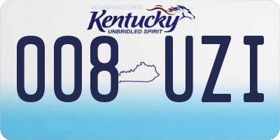 KY license plate 008UZI