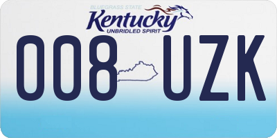 KY license plate 008UZK
