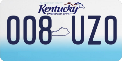 KY license plate 008UZO