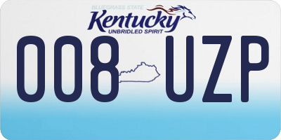 KY license plate 008UZP