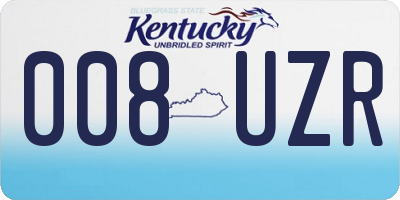 KY license plate 008UZR