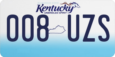 KY license plate 008UZS