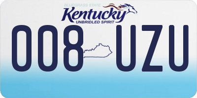 KY license plate 008UZU