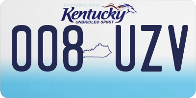 KY license plate 008UZV