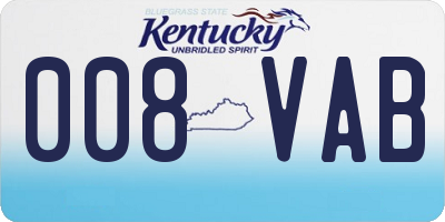KY license plate 008VAB