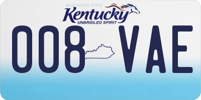 KY license plate 008VAE