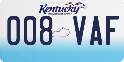 KY license plate 008VAF