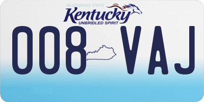 KY license plate 008VAJ
