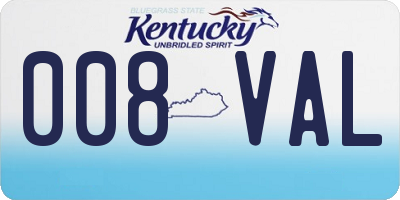 KY license plate 008VAL