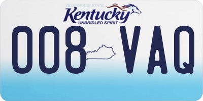 KY license plate 008VAQ