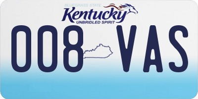 KY license plate 008VAS