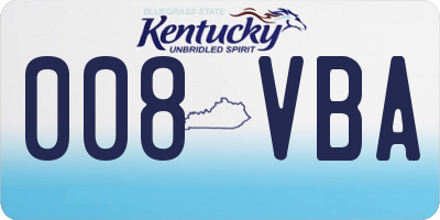 KY license plate 008VBA
