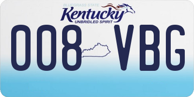 KY license plate 008VBG