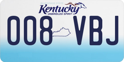 KY license plate 008VBJ