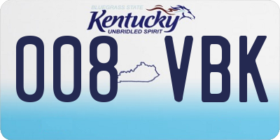 KY license plate 008VBK