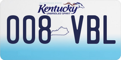 KY license plate 008VBL