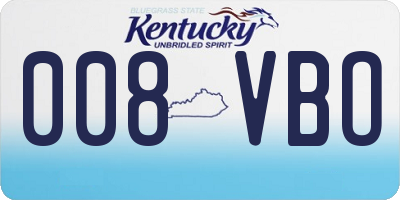 KY license plate 008VBO