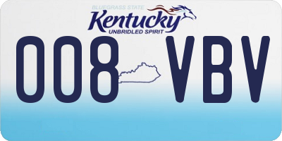 KY license plate 008VBV
