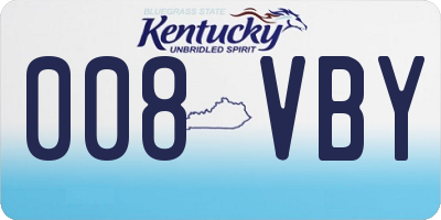 KY license plate 008VBY