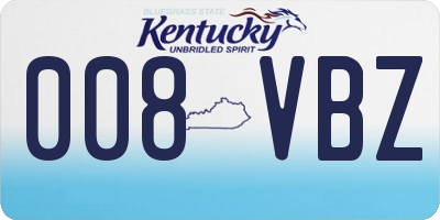 KY license plate 008VBZ