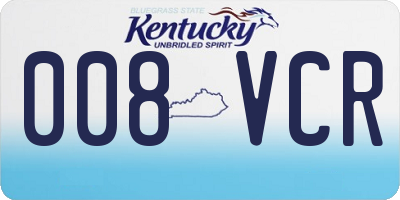 KY license plate 008VCR