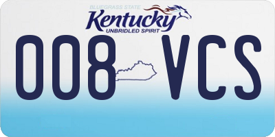 KY license plate 008VCS