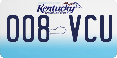 KY license plate 008VCU
