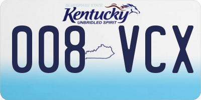 KY license plate 008VCX