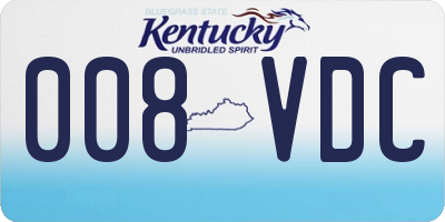 KY license plate 008VDC