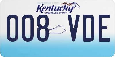 KY license plate 008VDE