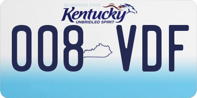 KY license plate 008VDF