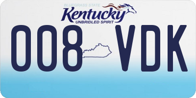 KY license plate 008VDK