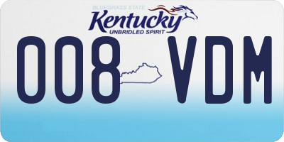 KY license plate 008VDM