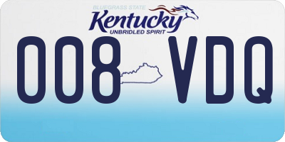 KY license plate 008VDQ