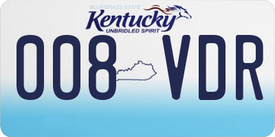 KY license plate 008VDR