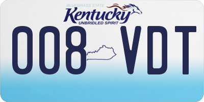 KY license plate 008VDT
