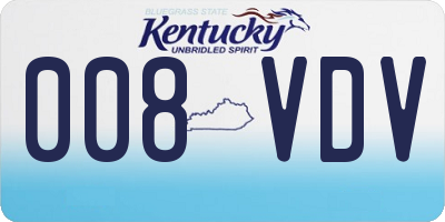 KY license plate 008VDV