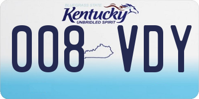 KY license plate 008VDY