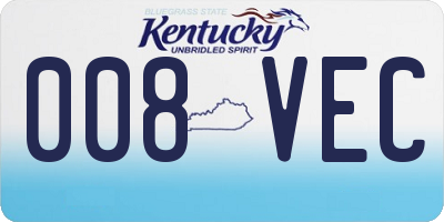 KY license plate 008VEC