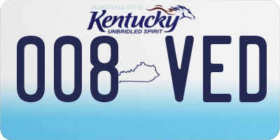KY license plate 008VED