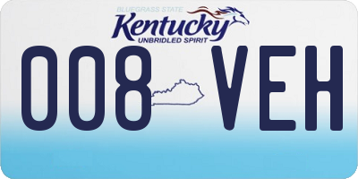 KY license plate 008VEH