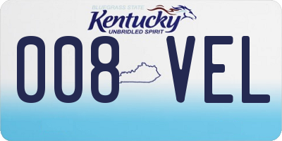 KY license plate 008VEL